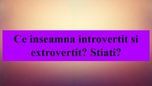 Ce inseamna introvertit si extrovertit
