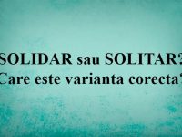 Solidar sau solitar? Cum se spune corect? solidar sau solitar